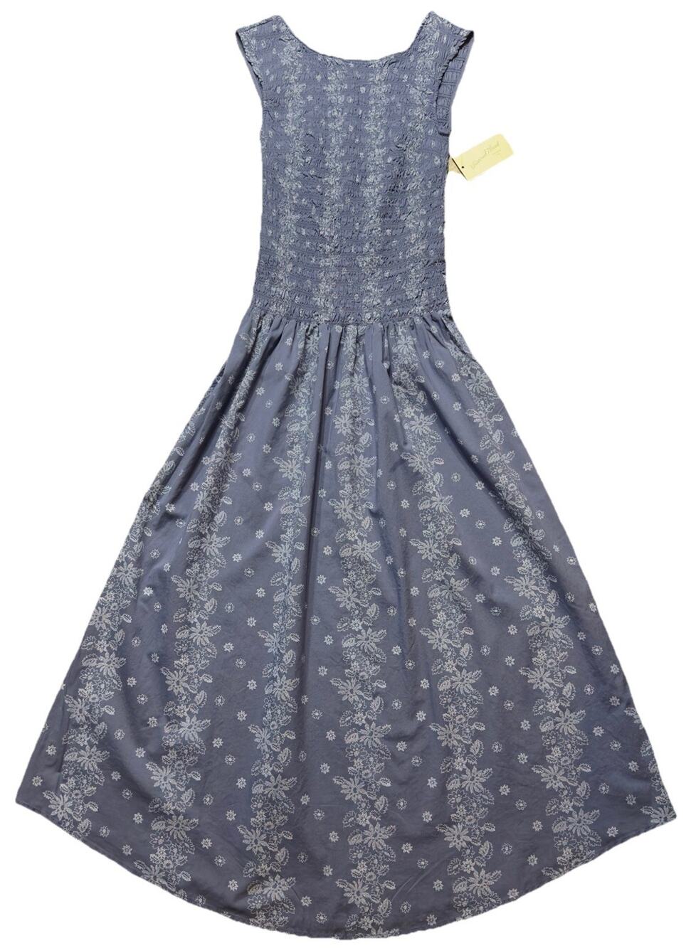 Universal Thread Blue Floral Smocked Midi Dress XS Cottagecore Boho Prairie NWT
